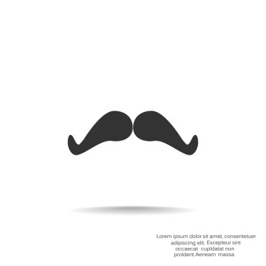 Doodle bıyık basit web simgesi