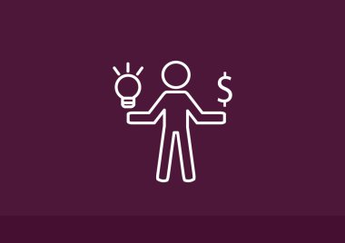 Işık ve dolar simgesi olan insan