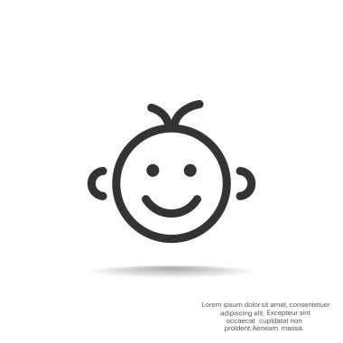 Mutlu bir çocuk yüzü doodle