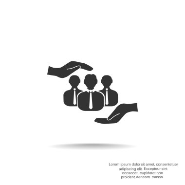 Grup insanlar ve eller simgesini