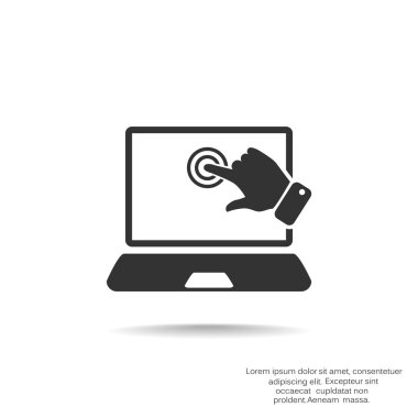 Dokunmatik ekranda dizüstü web simgesi