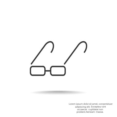 Basit dikdörtgen gözlük simgesi