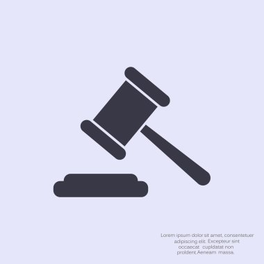 Açık artırma çekiç basit web simgesi