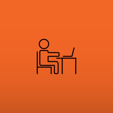 Adam masada dizüstü bilgisayar kutsal kişilerin resmi ile