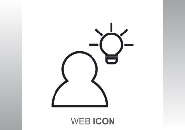 İnsan ve ampul basit simgesi