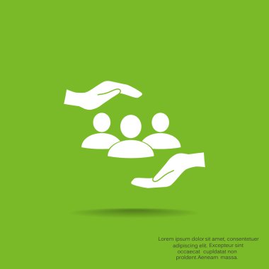 Grup insanlar ve eller simgesini