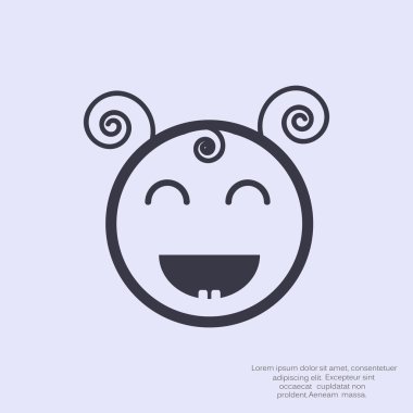 Mutlu bir çocuk yüzü doodle