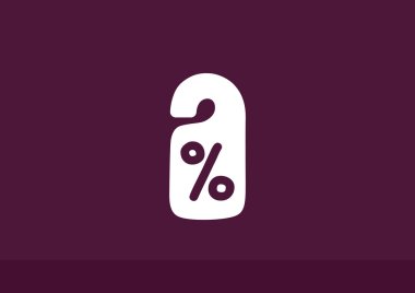 Etiket asılı üzerinde yüzde simgesi