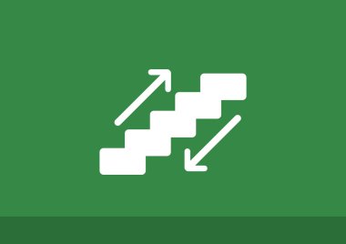 Yürüyen merdivenlerden işaretiyle merdiven ve okları