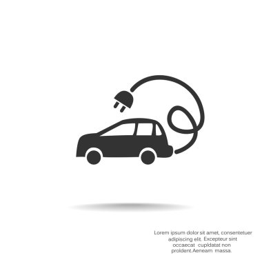 Elektrik araba basit web simgesi