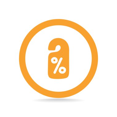 Etiket asılı üzerinde yüzde simgesi