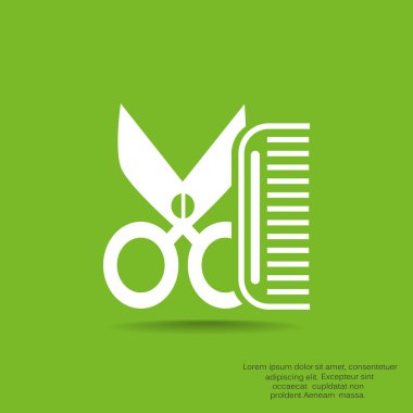 Tarak ve makas basit simgesi