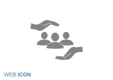 Grup insanlar ve eller simgesini