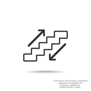 Yürüyen merdivenlerden işaretiyle merdiven ve okları