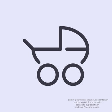 Basit bebek arabası anahat web simgesi