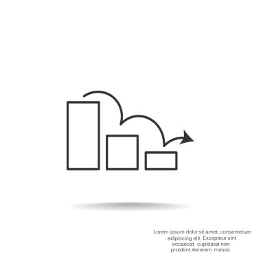 Grafik simgesi üzerinde Eğri ok