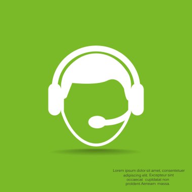 CallCenter operatör basit web simgesi