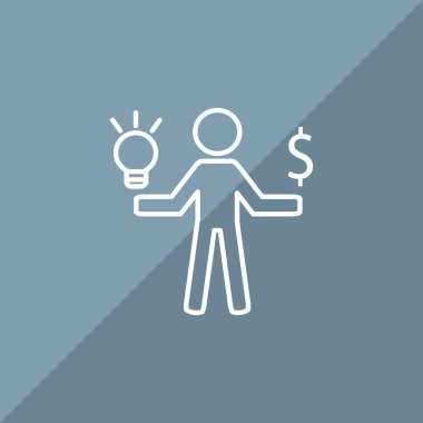 Işık ve dolar simgesi olan insan