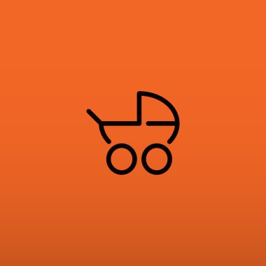 Basit bebek arabası anahat web simgesi