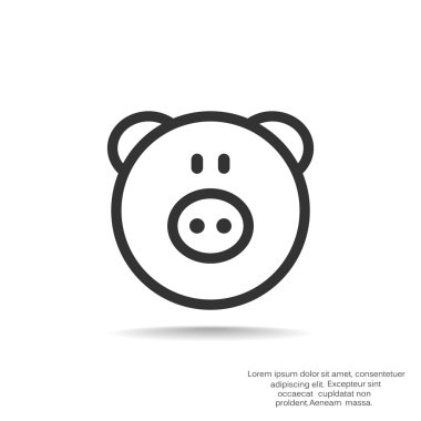 Domuz kafa basit web simgesi