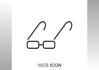 Basit dikdörtgen gözlük simgesi