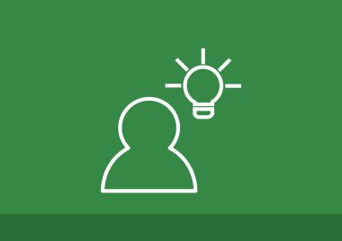 İnsan ve ampul basit simgesi