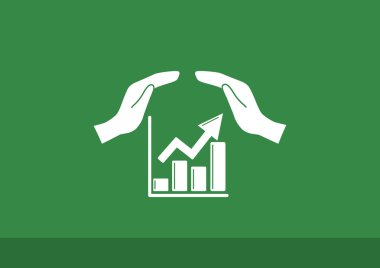 Eller simgesini içeren yükselen grafiği