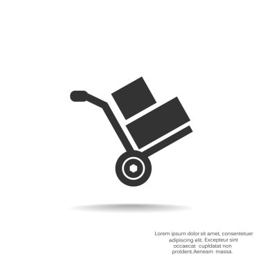 El arabası ile kutuları simge