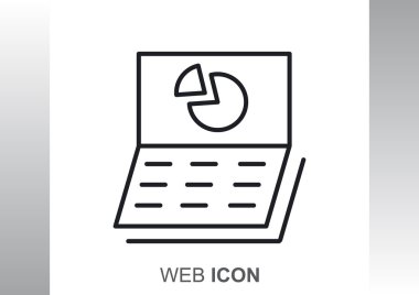 Basit laptop ile grafik ekran üzerinde