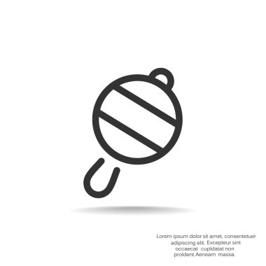 Icône de hochet de bébé simple, contour vector illustration