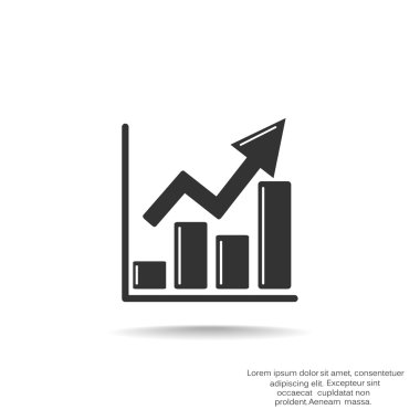 Yükselen grafik basit web simgesi
