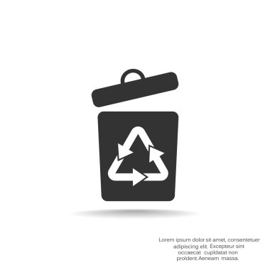 Atık geri dönüşüm sembolü ile okları