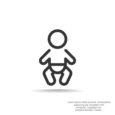 Basit çizgiler bebek bebek simge