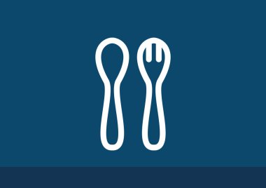 Basit çatal kaşık ve çatal