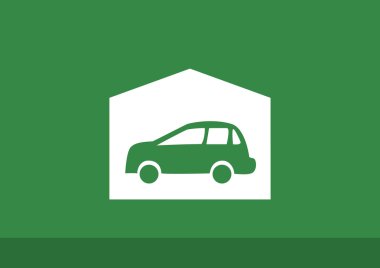 Garajda araba basit simgesiyle