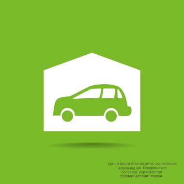 Garajda araba basit simgesiyle