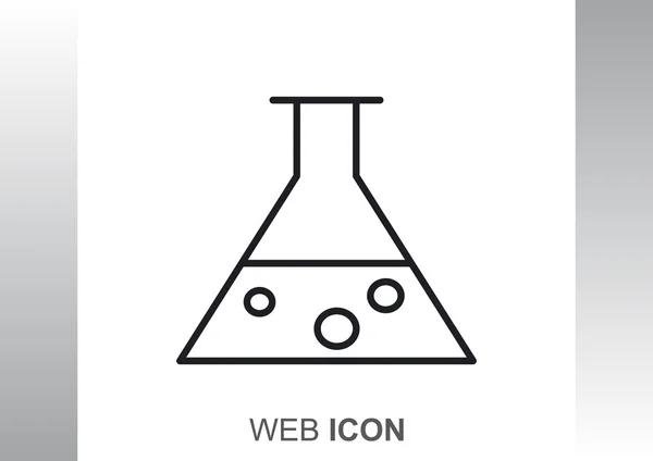 Chemická baňka jednoduchý web ikony — Stockový vektor
