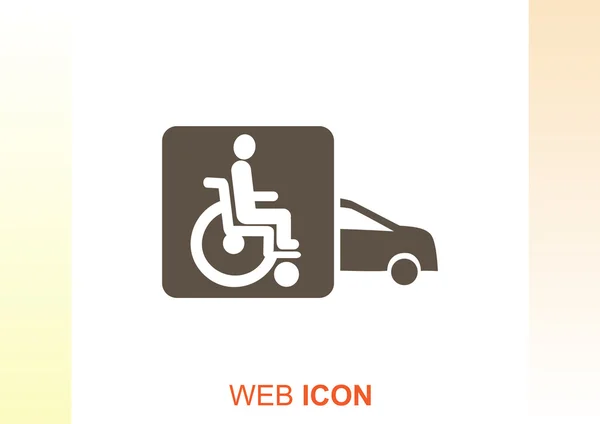 Handicap in auto-pictogram — Stockvector