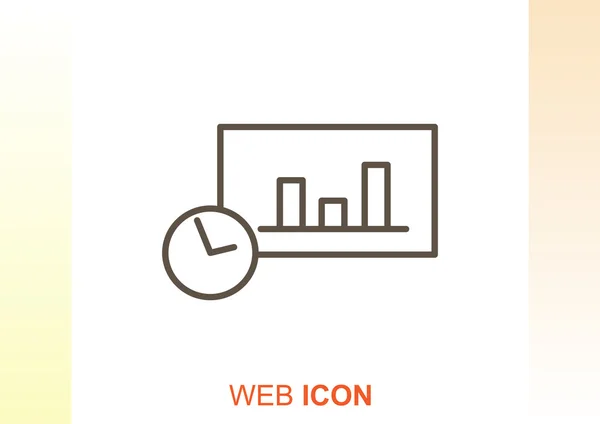 Diagram med klockikonen web — Stock vektor