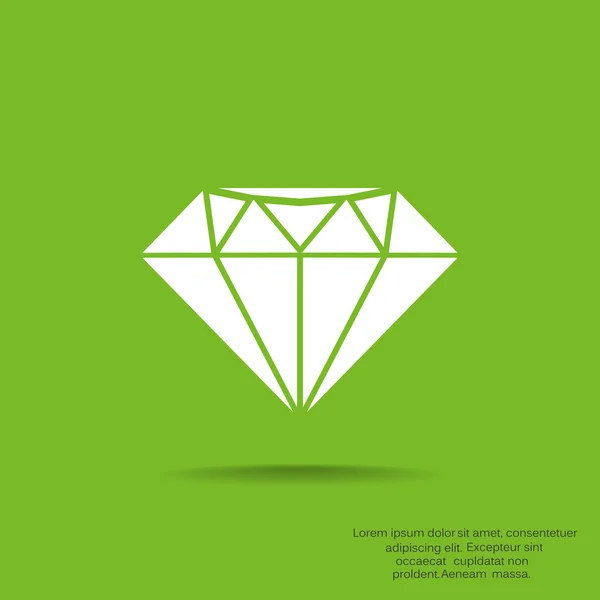 Icono web de diamante — Vector de stock