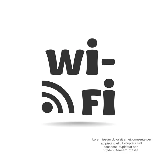 Wi-Fi inscriptie met golven pictogram — Stockvector