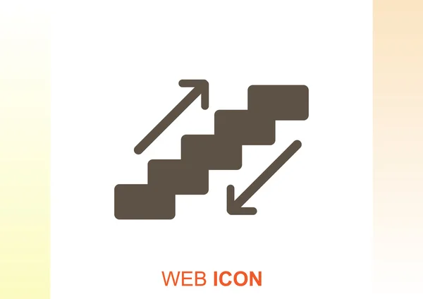 Rulltrappa tecken med trappor och pilar — Stock vektor