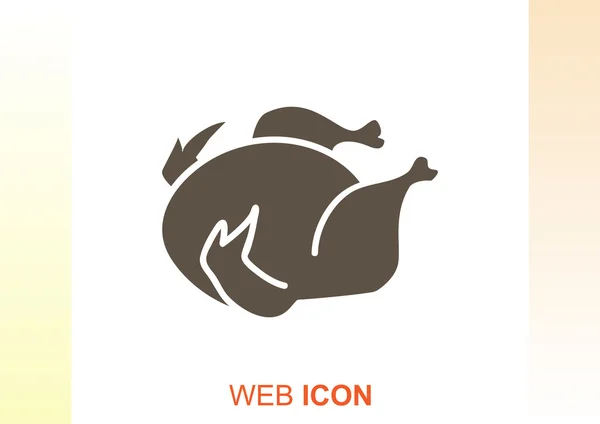 Roasted chicken web icon — Stock Vector