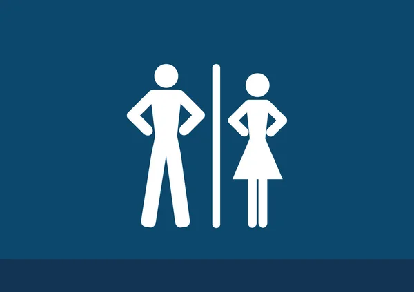 WC pictogram met gender tekenen — Stockvector