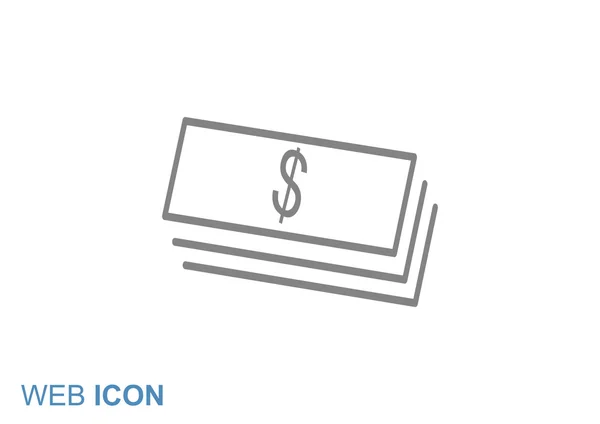 Pile of dollars web icon — Stock Vector