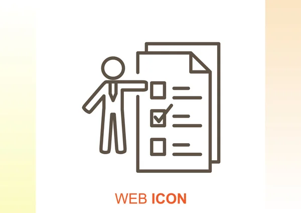 Human with to do list web icon — Stock Vector