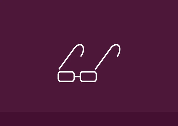 Prostokątne okulary proste ikona — Wektor stockowy