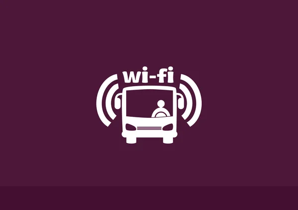 Wi-Fi in bus sign — Stock Vector