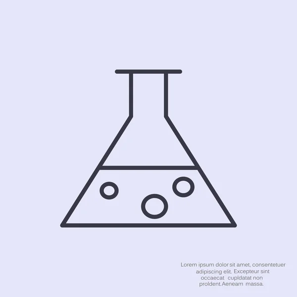 Chemiczne kolby prosty tkanina ikona — Wektor stockowy