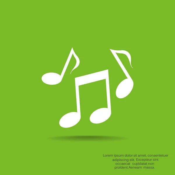 Icono web de música con notas — Vector de stock